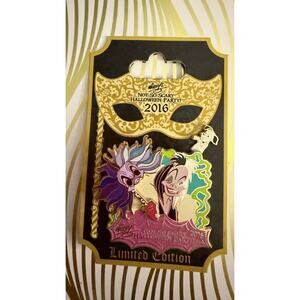 Disney Parks 2016 Mickey’s Halloween Party Cruella de Vil 3D Slider Pin